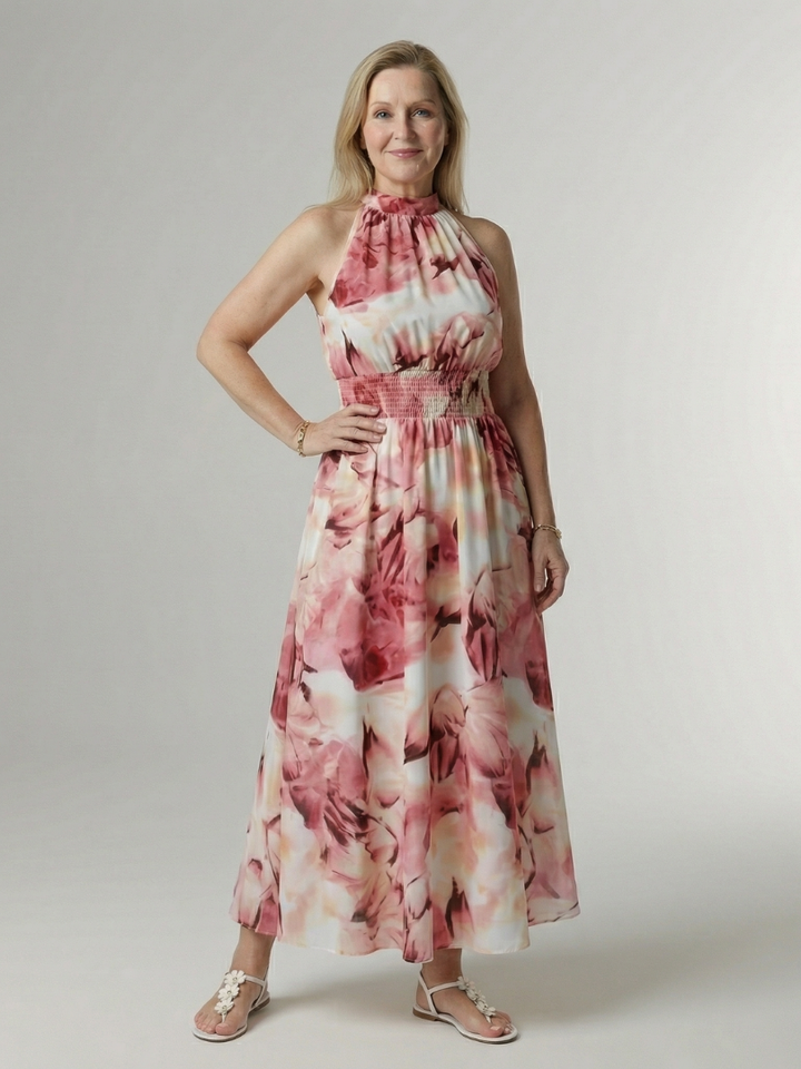 Sylin | Gathered Halter Midi Dress 9