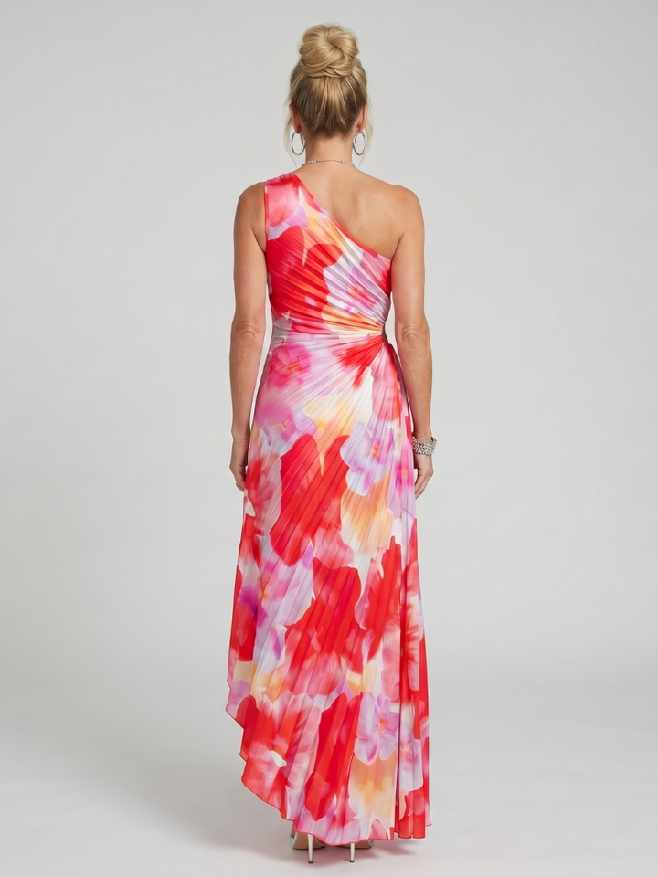 Taya | One Shoulder Pleated Bodice Midi Dress 3