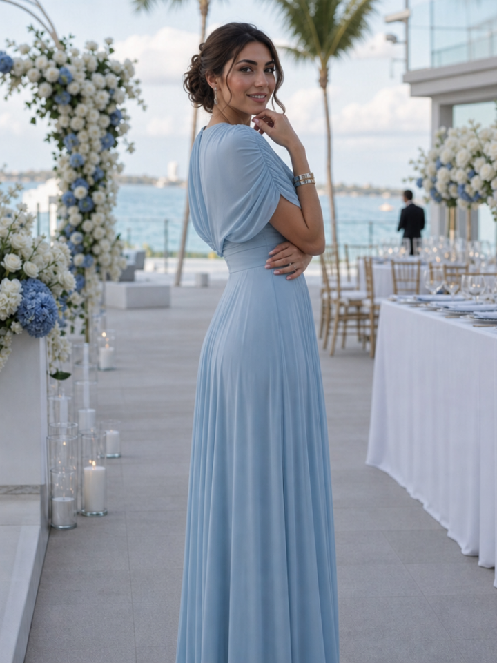 Thael | One Shoulder Draped Bodice Maxi Dress 2