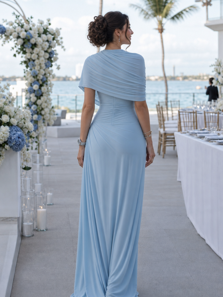 Thael | One Shoulder Draped Bodice Maxi Dress 3