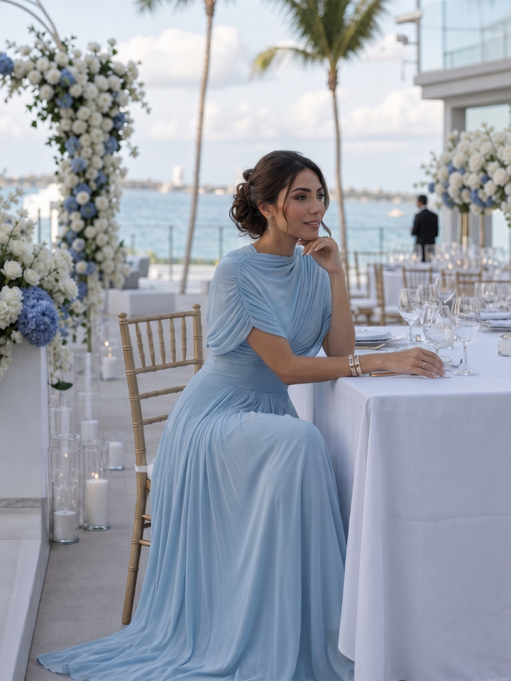 Thael | One Shoulder Draped Bodice Maxi Dress 4