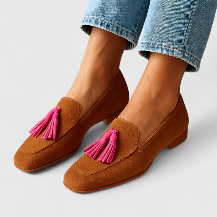 Treziel Black Loafers for Women | Elegant Slip-On with Tassel Detail 0