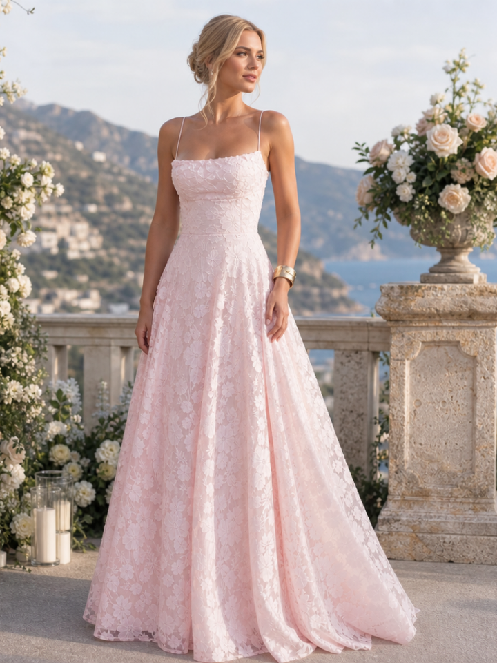 Valenne | Spaghetti Strap Full Lace Maxi Dress 0