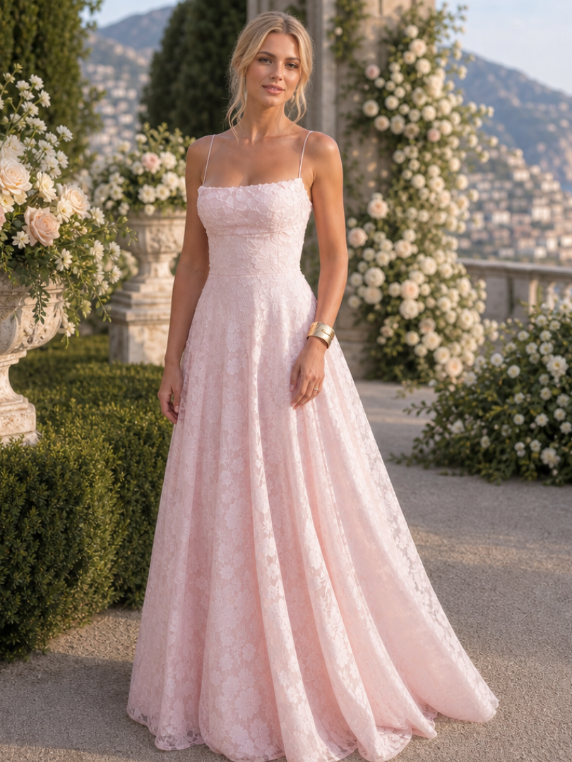 Valenne | Spaghetti Strap Full Lace Maxi Dress 1