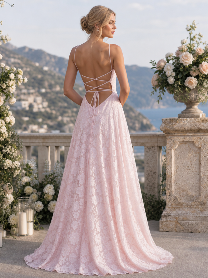 Valenne | Spaghetti Strap Full Lace Maxi Dress 2