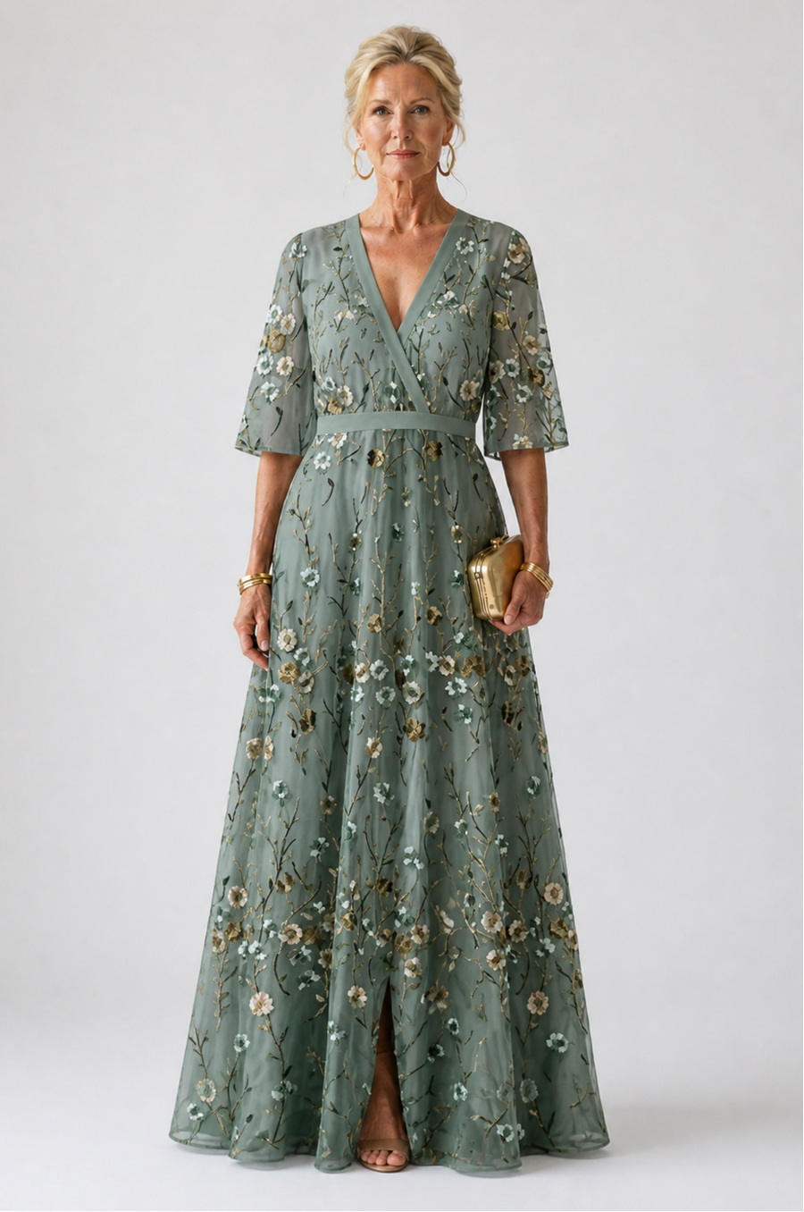 Violet & Grace™ | Floral V Neck Short Sleeve Maxi Dress 1
