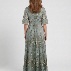 Violet & Grace™ | Floral V Neck Short Sleeve Maxi Dress 2
