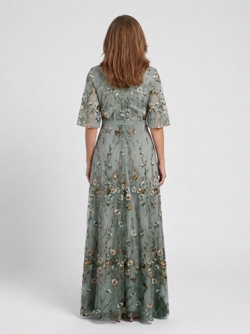 Violet & Grace™ | Floral V Neck Short Sleeve Maxi Dress 2