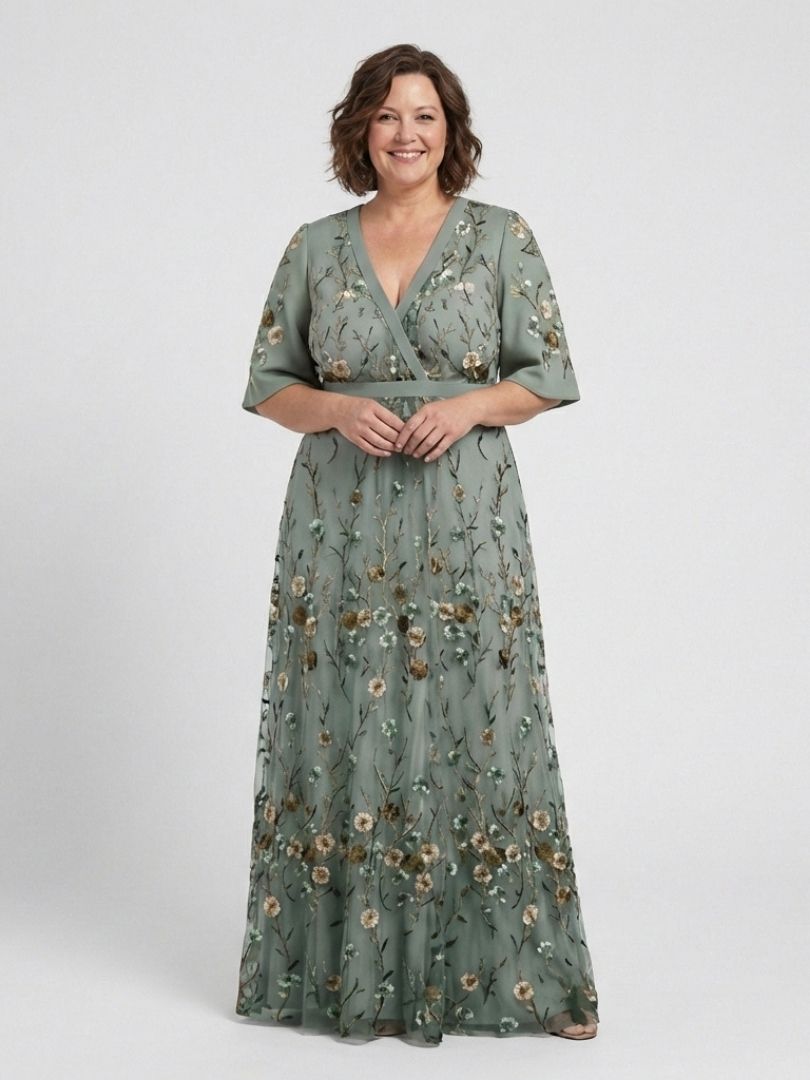 Violet & Grace™ | Floral V Neck Short Sleeve Maxi Dress 4