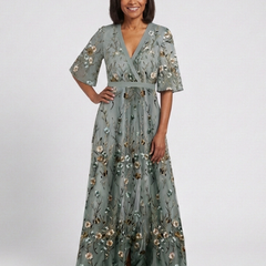 Violet & Grace™ | Floral V Neck Short Sleeve Maxi Dress 5