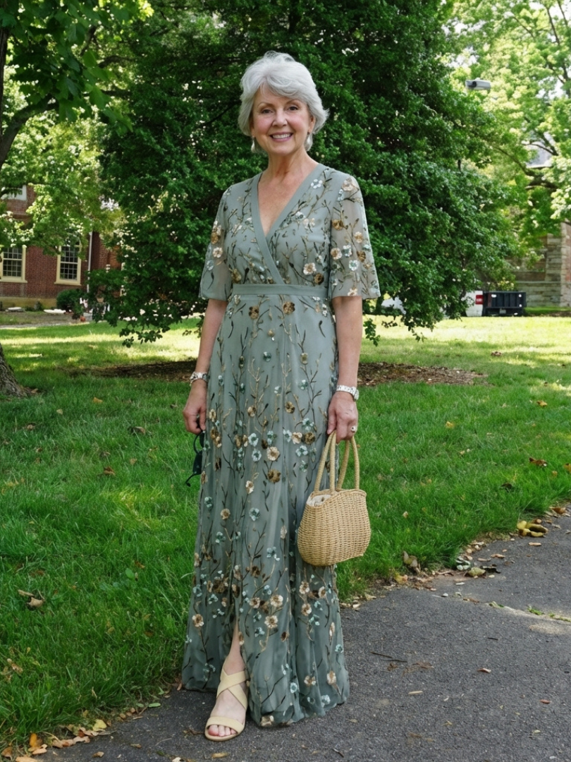 Violet & Grace™ | Floral V Neck Short Sleeve Maxi Dress 7