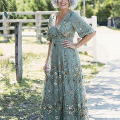 Violet & Grace™ | Floral V Neck Short Sleeve Maxi Dress 8