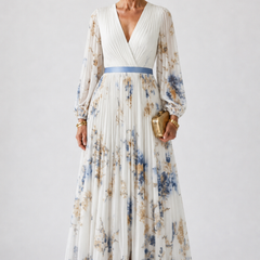 Violet & Grace™ | Long Sleeve V Neck Floral Maxi Dress 1