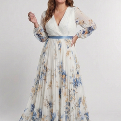 Violet & Grace™ | Long Sleeve V Neck Floral Maxi Dress 2