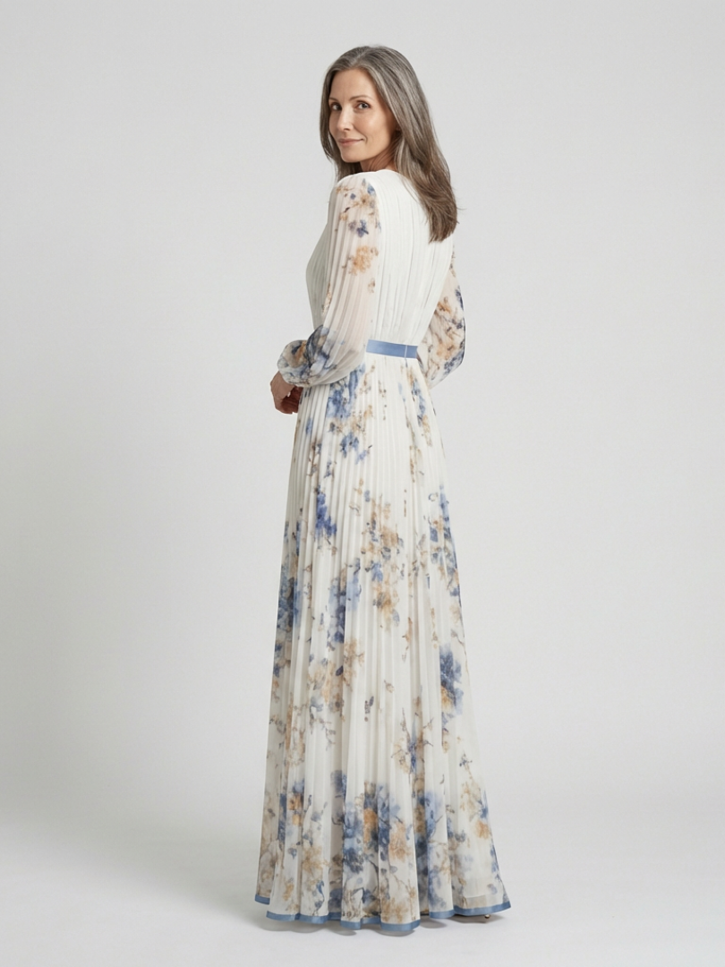 Violet & Grace™ | Long Sleeve V Neck Floral Maxi Dress 3