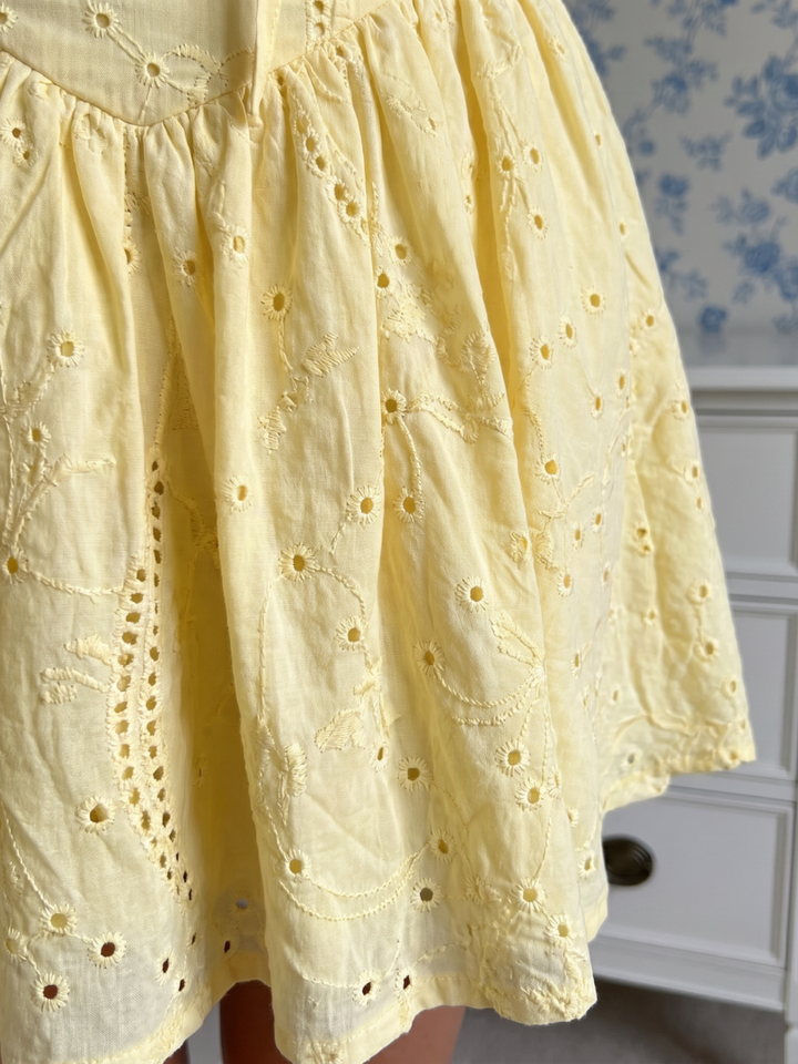 Wigen | Short Puff Sleeve Eyelet Detail Mini Dress 5