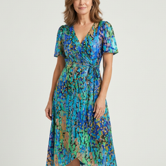 Zafrina | Abstract Pattern Midi Dress 0