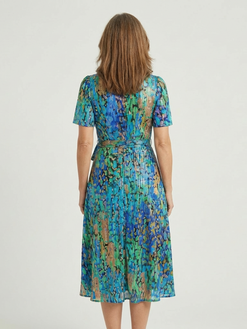 Zafrina | Abstract Pattern Midi Dress 1