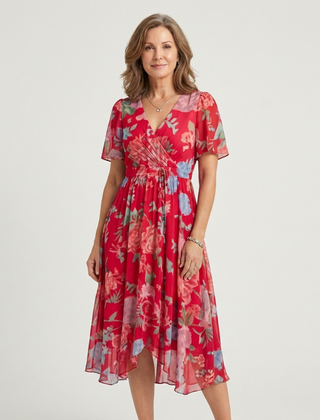Zafrina | Abstract Pattern Midi Dress 2