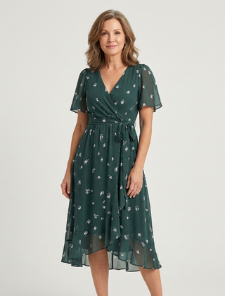 Zafrina | Abstract Pattern Midi Dress 4