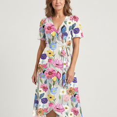 Zafrina | Abstract Pattern Midi Dress 5