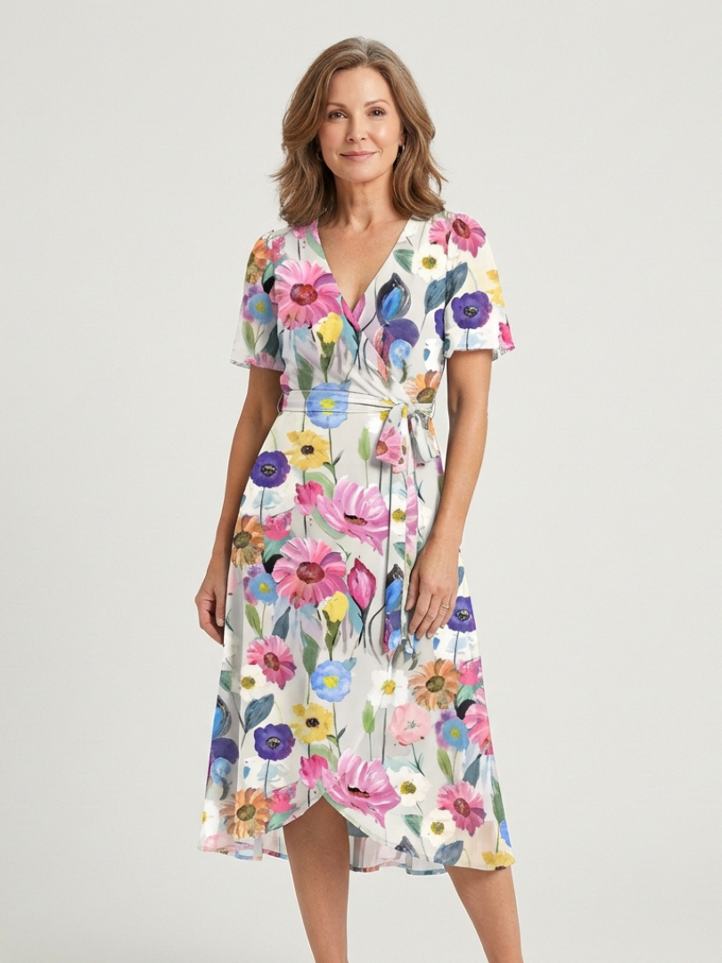 Zafrina | Abstract Pattern Midi Dress 5