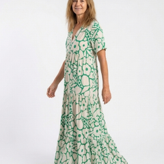 Zuleika | Short Sleeve V Neck Floral Midi Dress 1