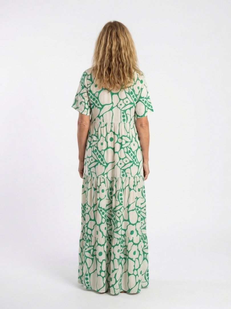 Zuleika | Short Sleeve V Neck Floral Midi Dress 2